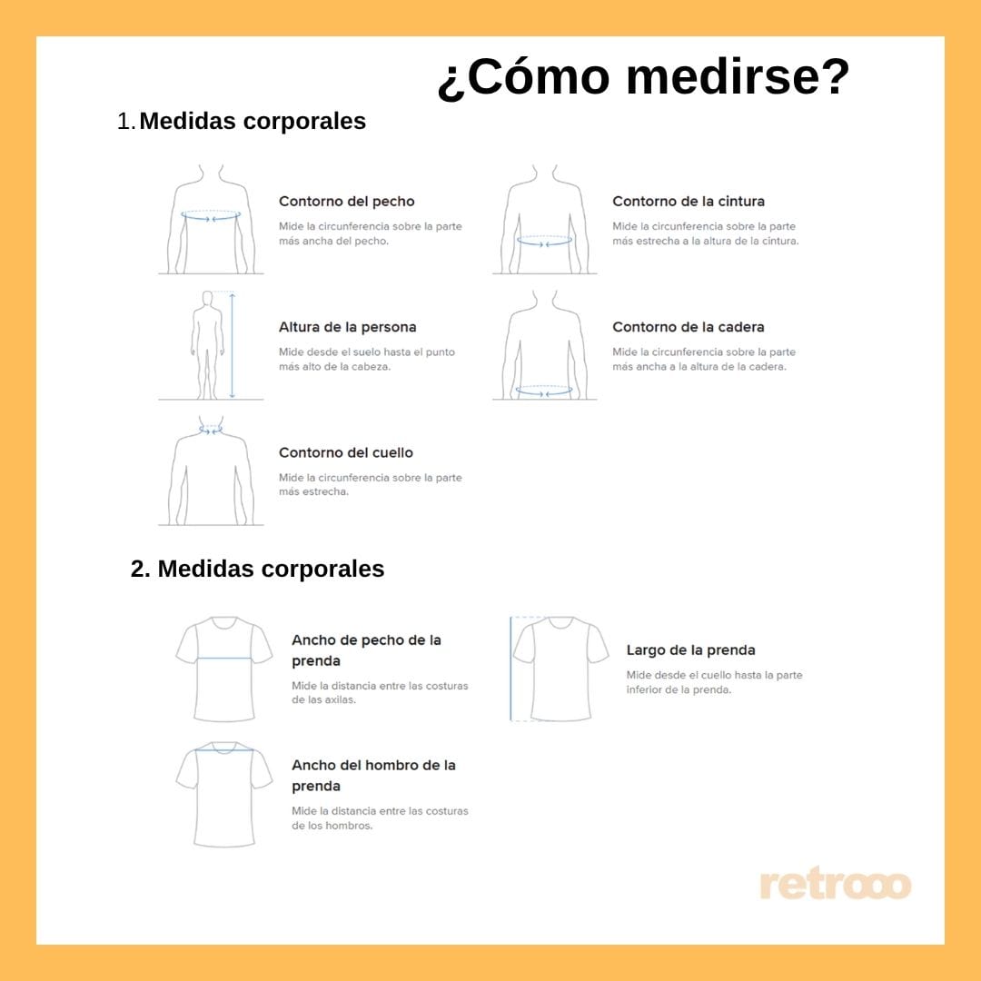 Guía medirse túnica arte textil instrucciones visuales