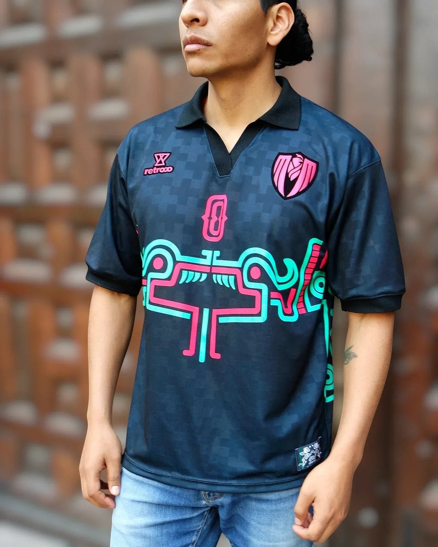 Retrooo.com Jersey Negro / CH (S) Jersey Retrooo Kukulkán Manta | Volver al Origen - El Cero Maya