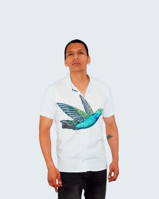 Retroooclothes Camisa Camisa Hawaiana Colibrí México - Edición Lafayette Premium | Andrés & Arthur Balitskiy
