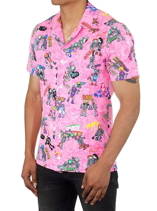 Retroooclothes Camisa Camisa Hawaiana Retrooo México Lucha Acción