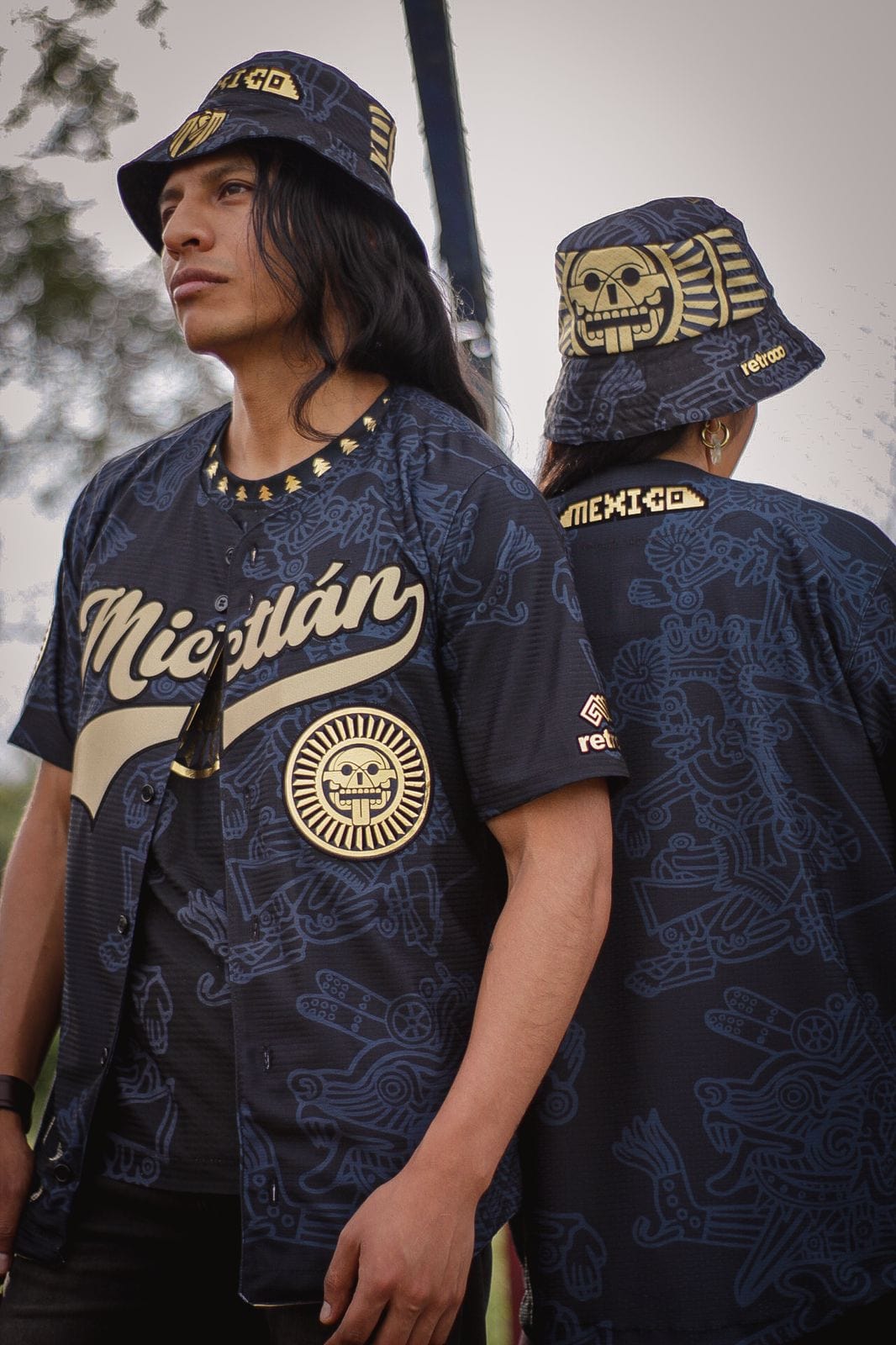 Retroooclothes Gorro Única (adultos) Bucket Hat Mictlán - Edición Guerrero Urbano | Amuleto Ancestral