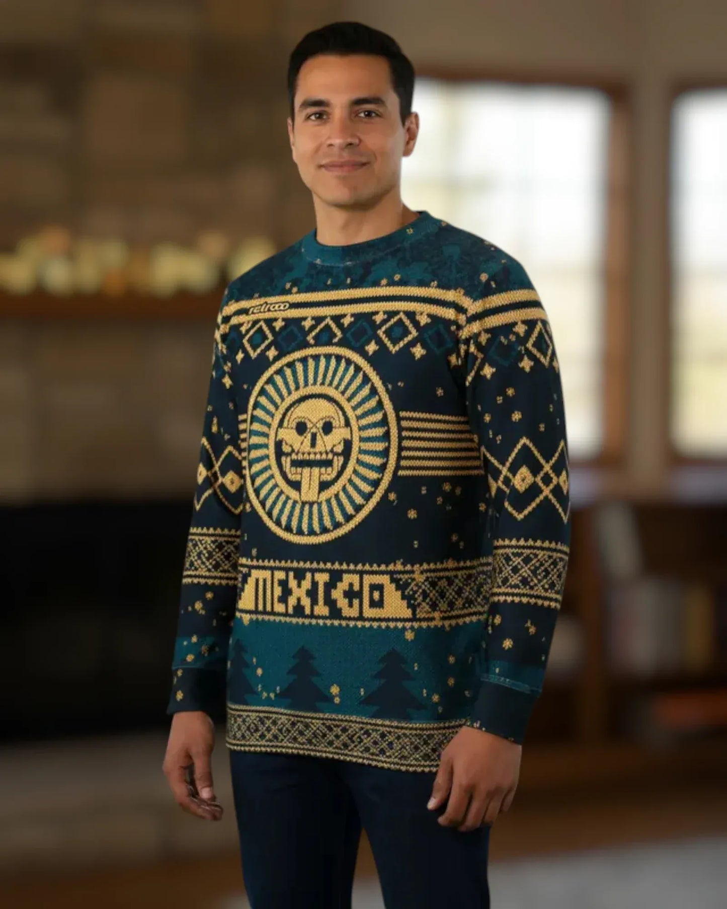 Retroooclothes Sueter Ugly Sweater México Mictlán