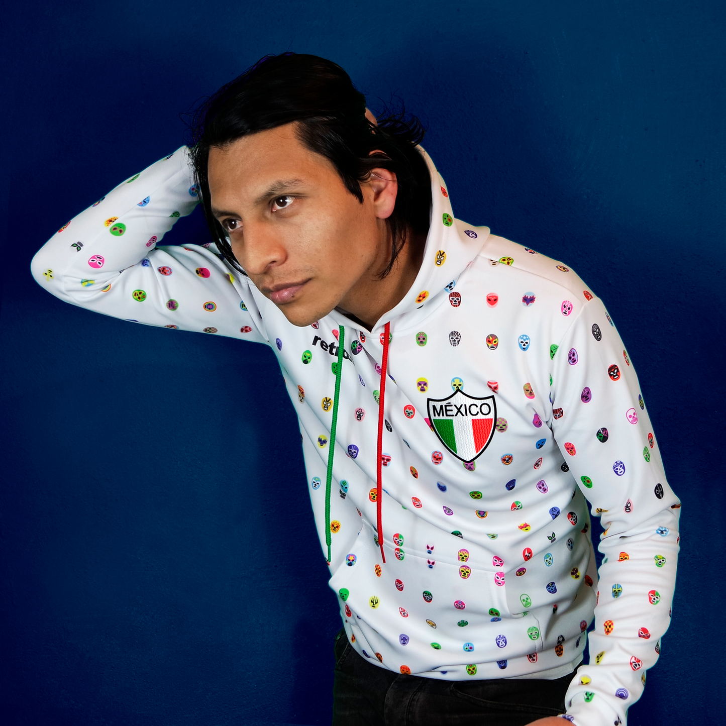 Sudadera Retrooo México Mascaritas Blanca