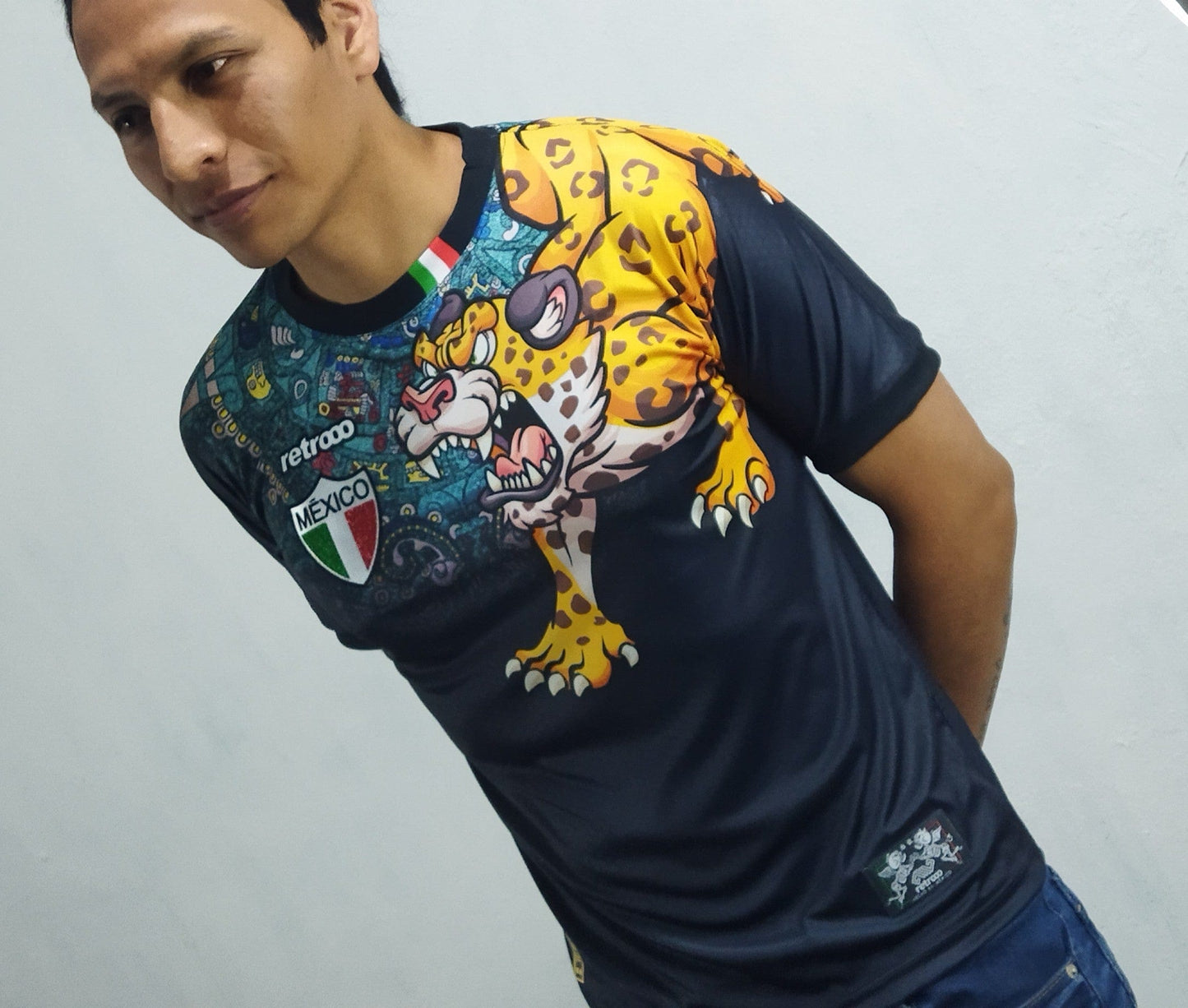 Retroooclothes Jersey Jersey Retrooo México Jaguar Obsidiana