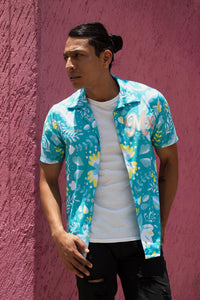 Camisa Hawaiana Retrooo Ft. Mictlart México "Revivir al ajolote mexicano"