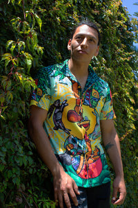 Camisa Hawaiana Retrooo Ft. Mictlart México "El sagrado pulque"