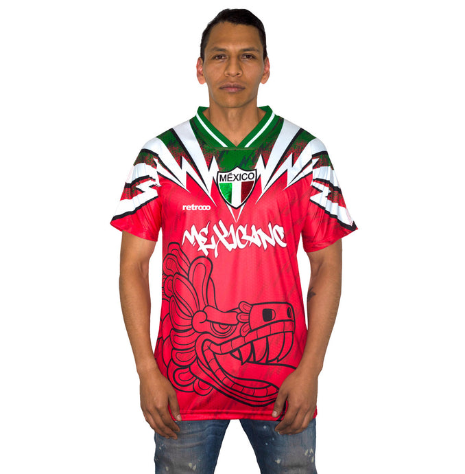 Jersey Retrooo Mexicano Crazy Quetzalcoatl Fuego Nostalgia Noventera 90s deportes casual calidad premium