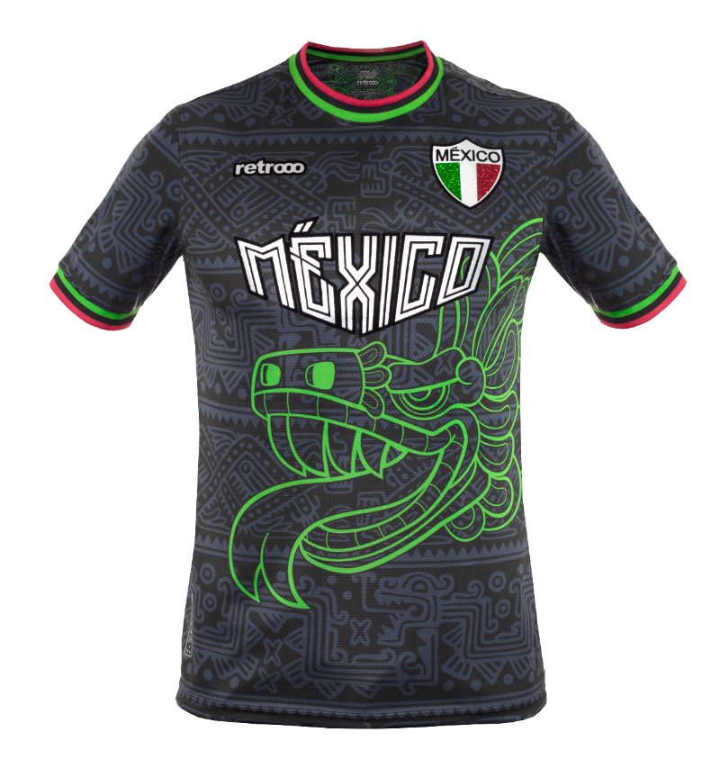 Jersey Retrooo México Obsidiana Urbano con Mangas