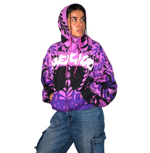 Sudadera Jacarandas Violetas en Ciudad de México Diseño de Autor de Retrooo y Patito Costurero, Calientita, Confortable, Exclusiva