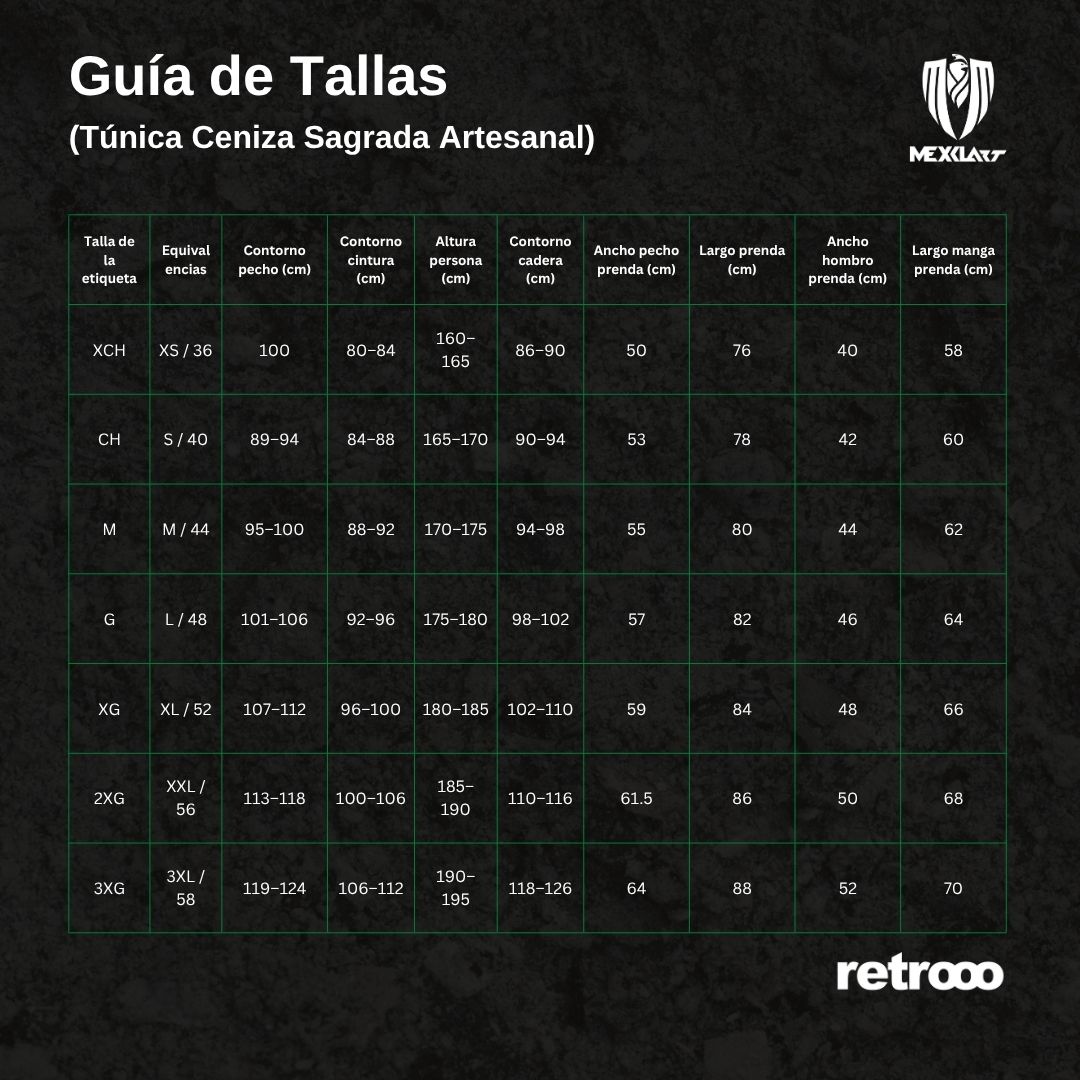 Túnica abrigo Mexclart Ceniza Sagrada Arte Textil Mexicano - Negra