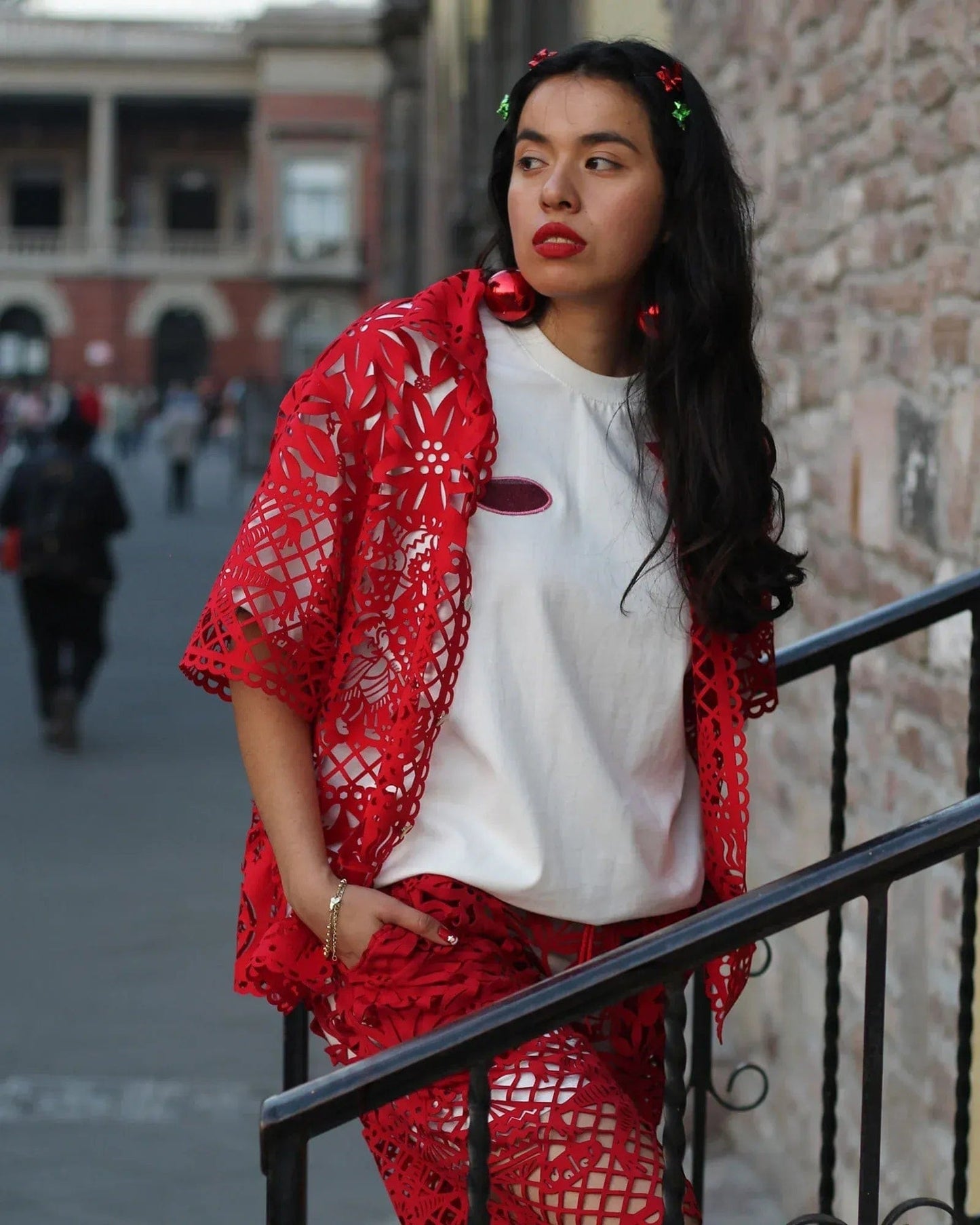 Retrooo.com Camisa Camisa Mexclart Fin de Año Tropical Arte Textil Mexicano