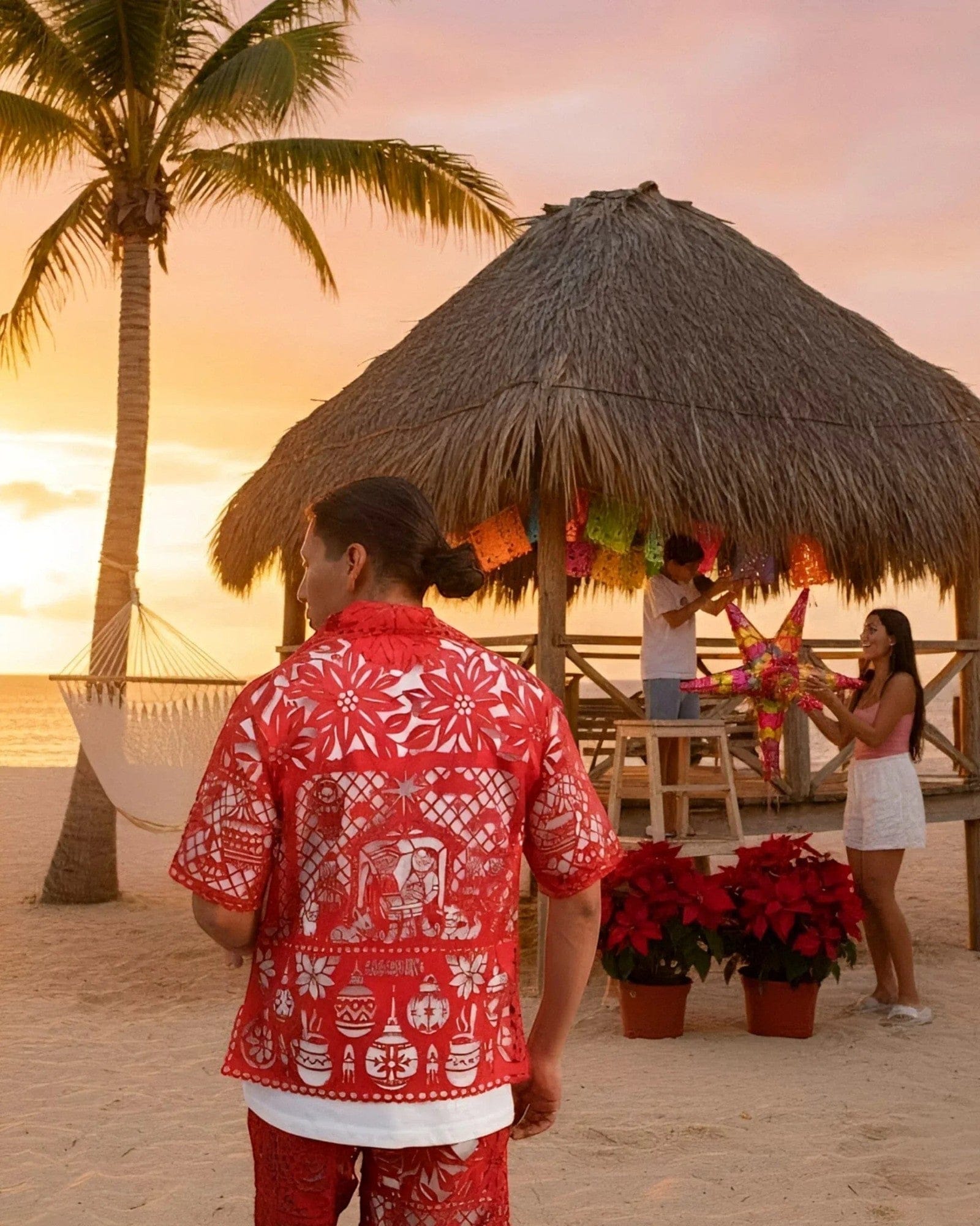 Retrooo.com Camisa Camisa Mexclart Fin de Año Tropical Arte Textil Mexicano