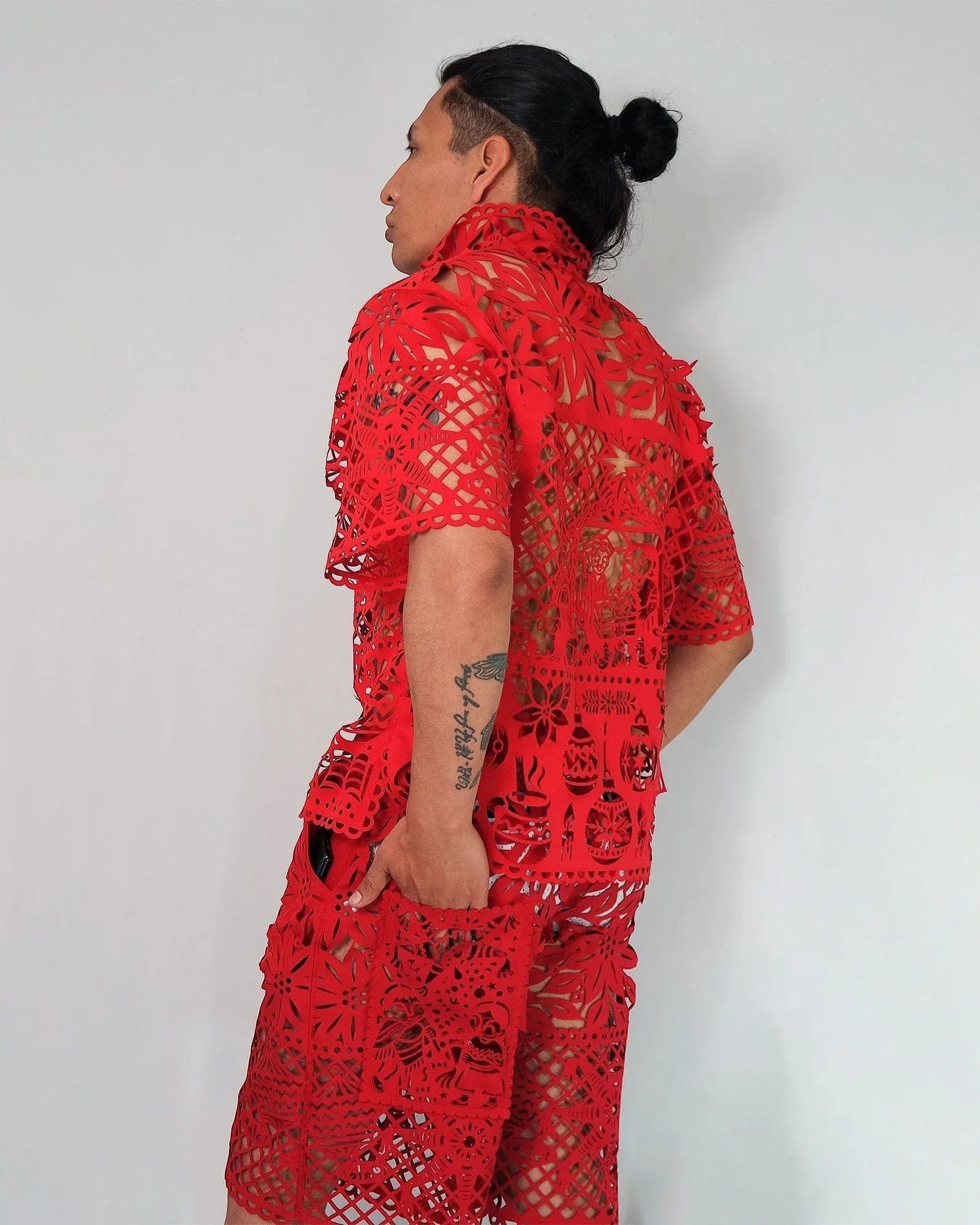 Retrooo.com Camisa Camisa Mexclart Fin de Año Tropical Arte Textil Mexicano