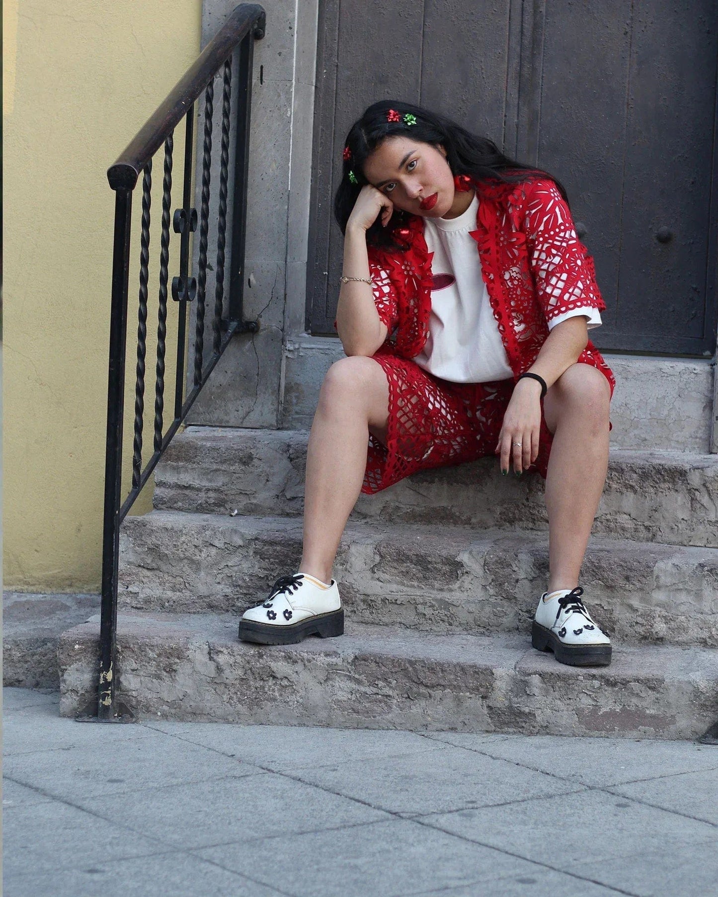 Retrooo.com Camisa Camisa Mexclart Fin de Año Tropical Arte Textil Mexicano