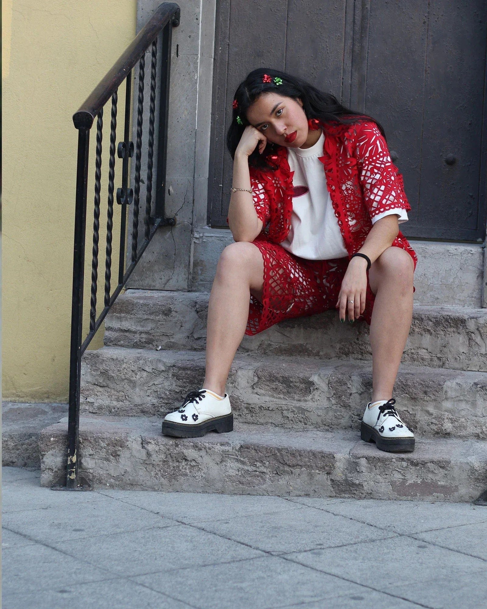 Retrooo.com Camisa Camisa Mexclart Fin de Año Tropical Arte Textil Mexicano