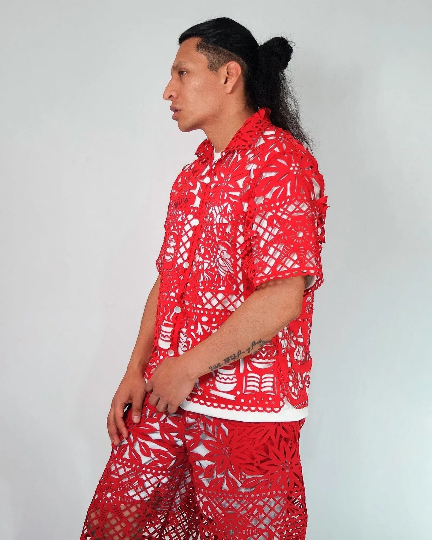 Retrooo.com Camisa Camisa Mexclart Fin de Año Tropical Arte Textil Mexicano