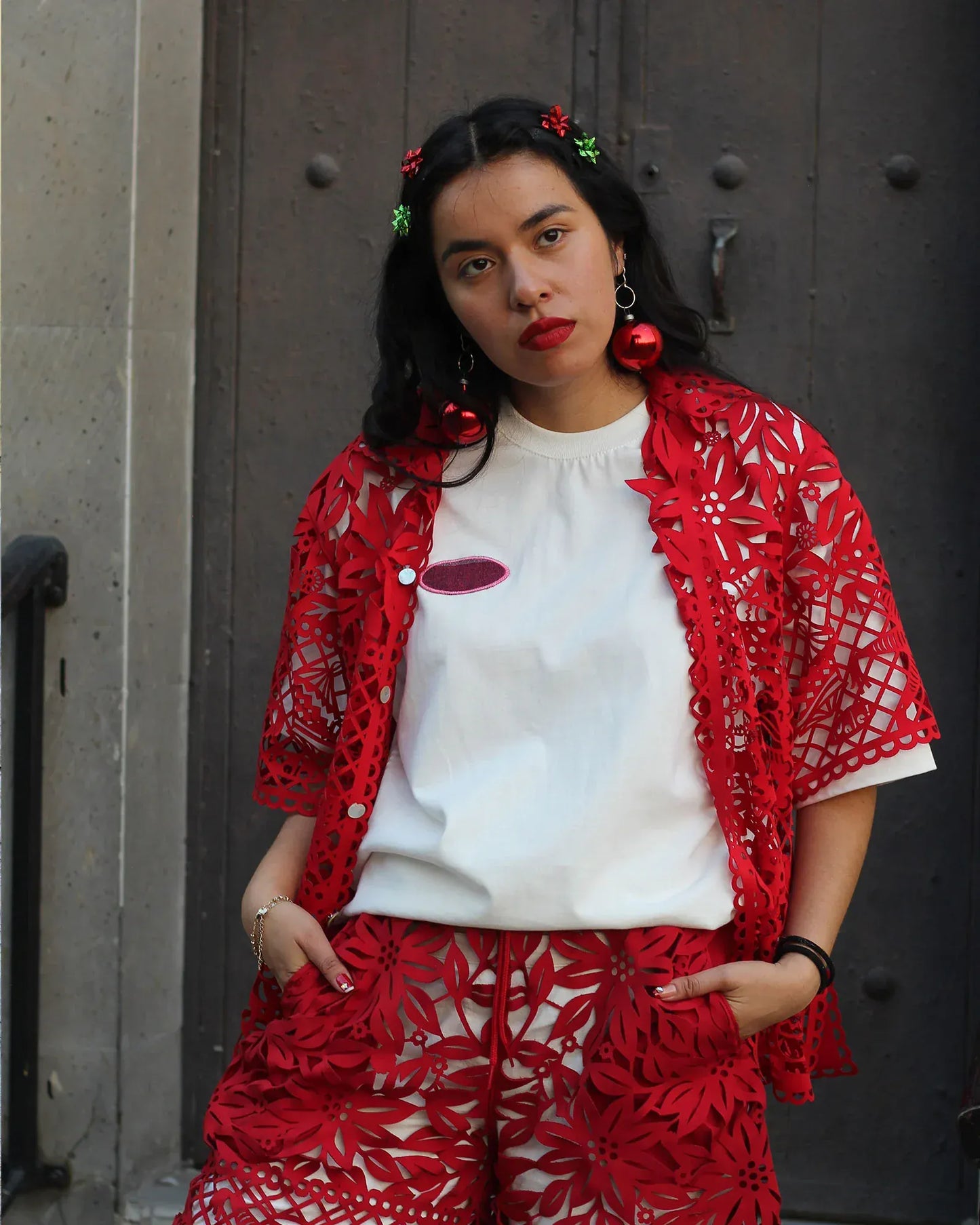 Retrooo.com Camisa Camisa Mexclart Posada Tropical Arte Textil Mexicano