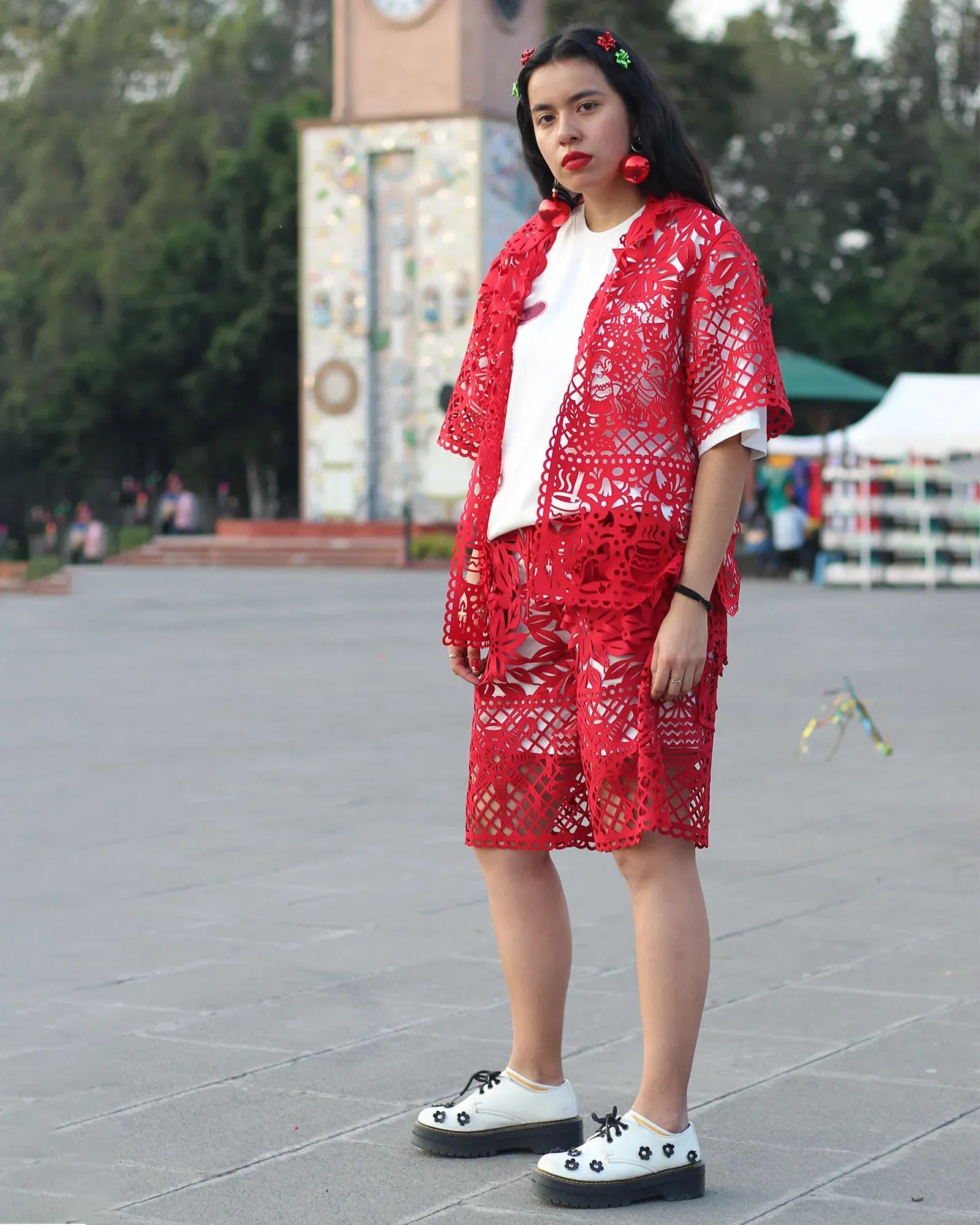 Retrooo.com Camisa Camisa Mexclart Posada Tropical Arte Textil Mexicano