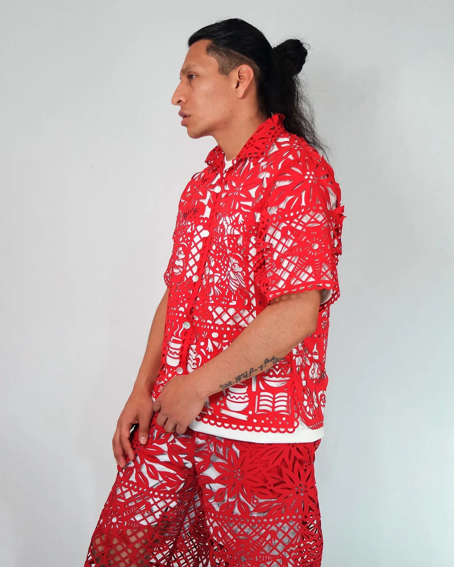 Retrooo.com Camisa Camisa Mexclart Posada Tropical Arte Textil Mexicano