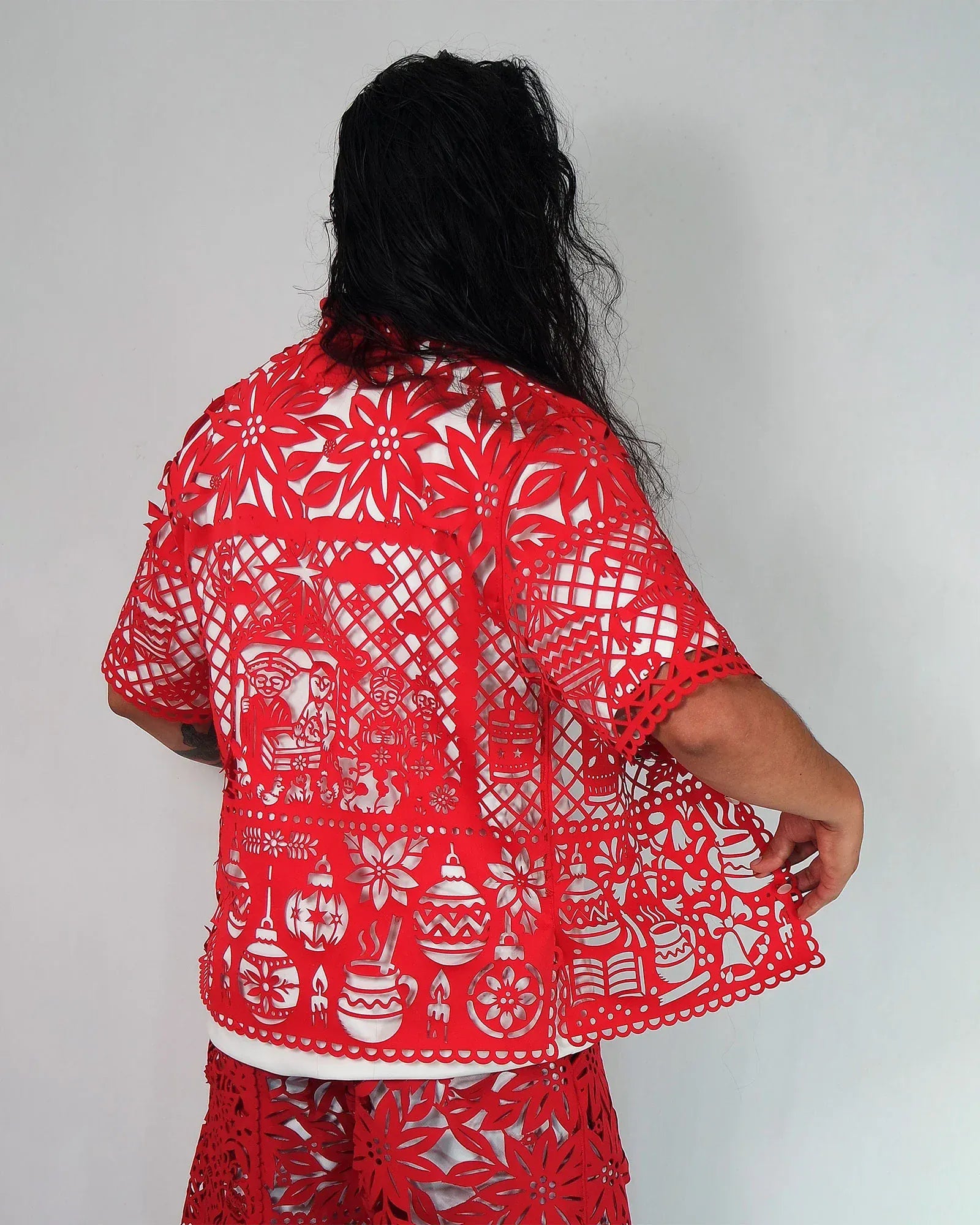 Retrooo.com Camisa Camisa Mexclart Posada Tropical Arte Textil Mexicano