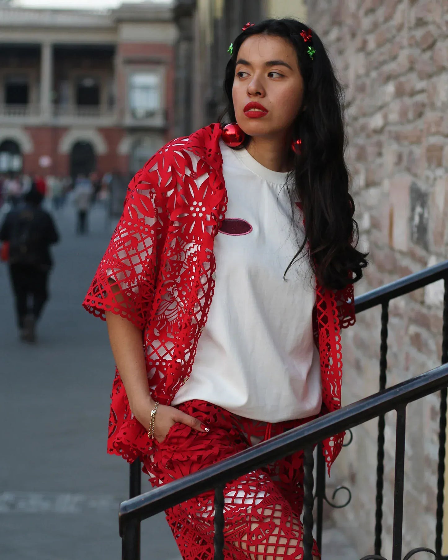 Retrooo.com Camisa Camisa Mexclart Posada Tropical Arte Textil Mexicano