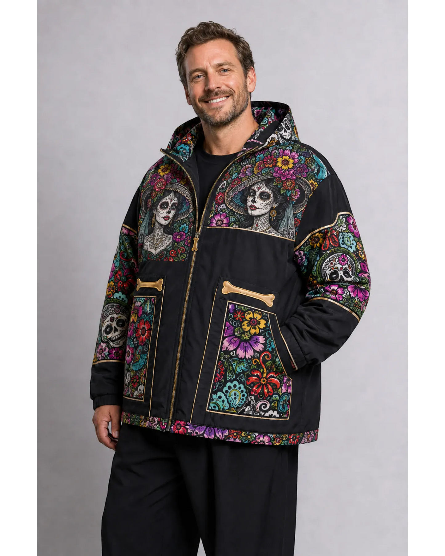 Retrooo.com Chaqueta Chamarra Retrooo Catrina de Flores · Edición Prototipo