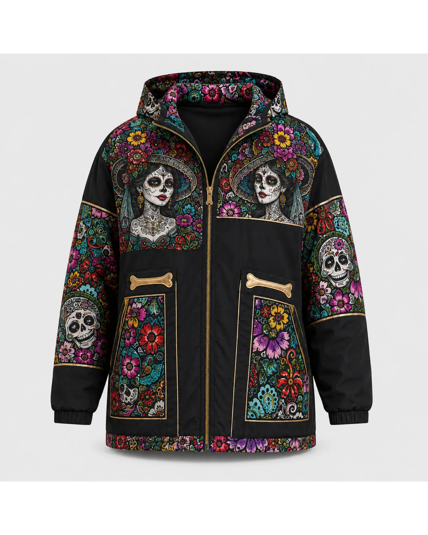 Retrooo.com Chaqueta Chamarra Retrooo Catrina de Flores · Edición Prototipo