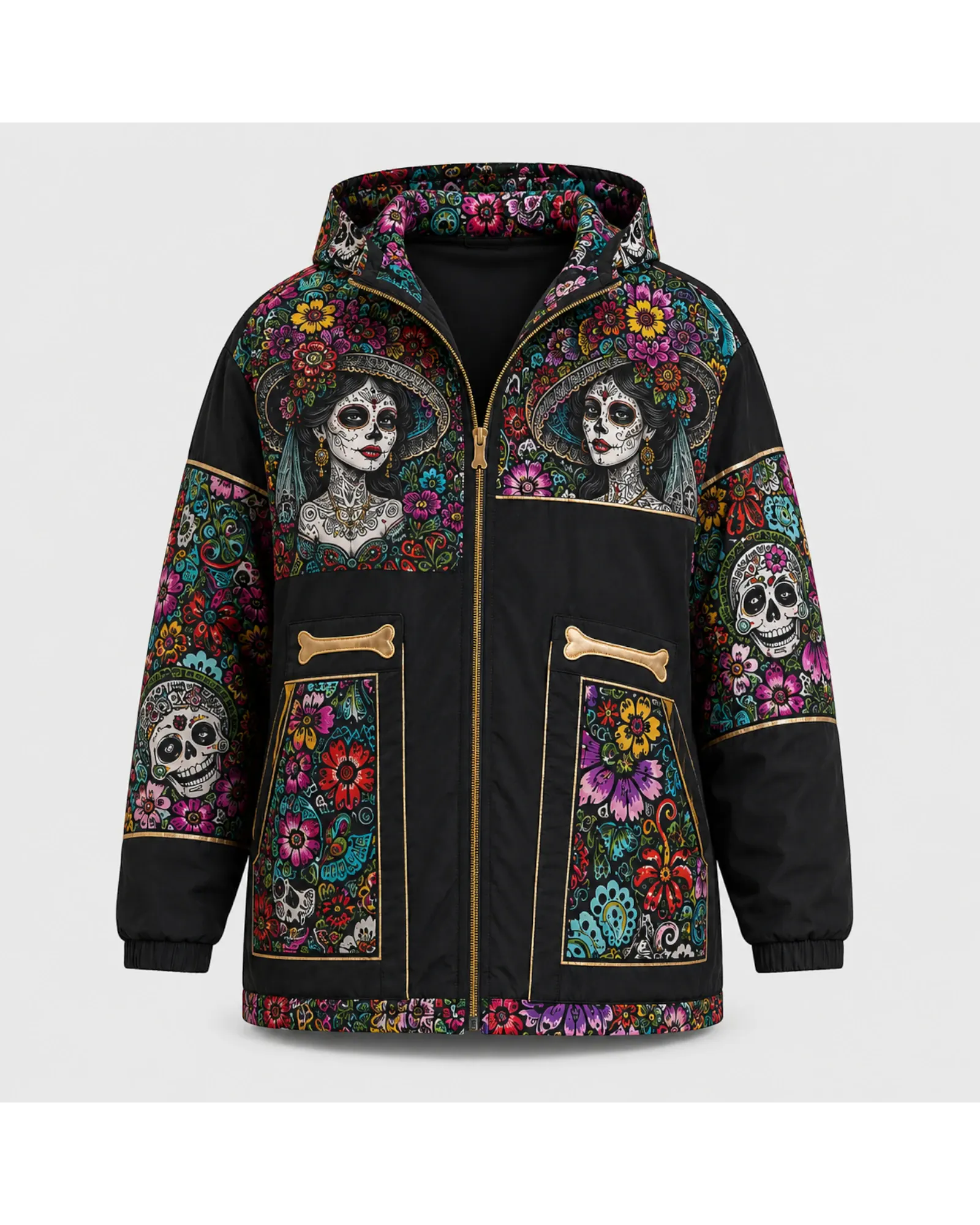 Retrooo.com Chaqueta Chamarra Retrooo Catrina de Flores · Edición Prototipo