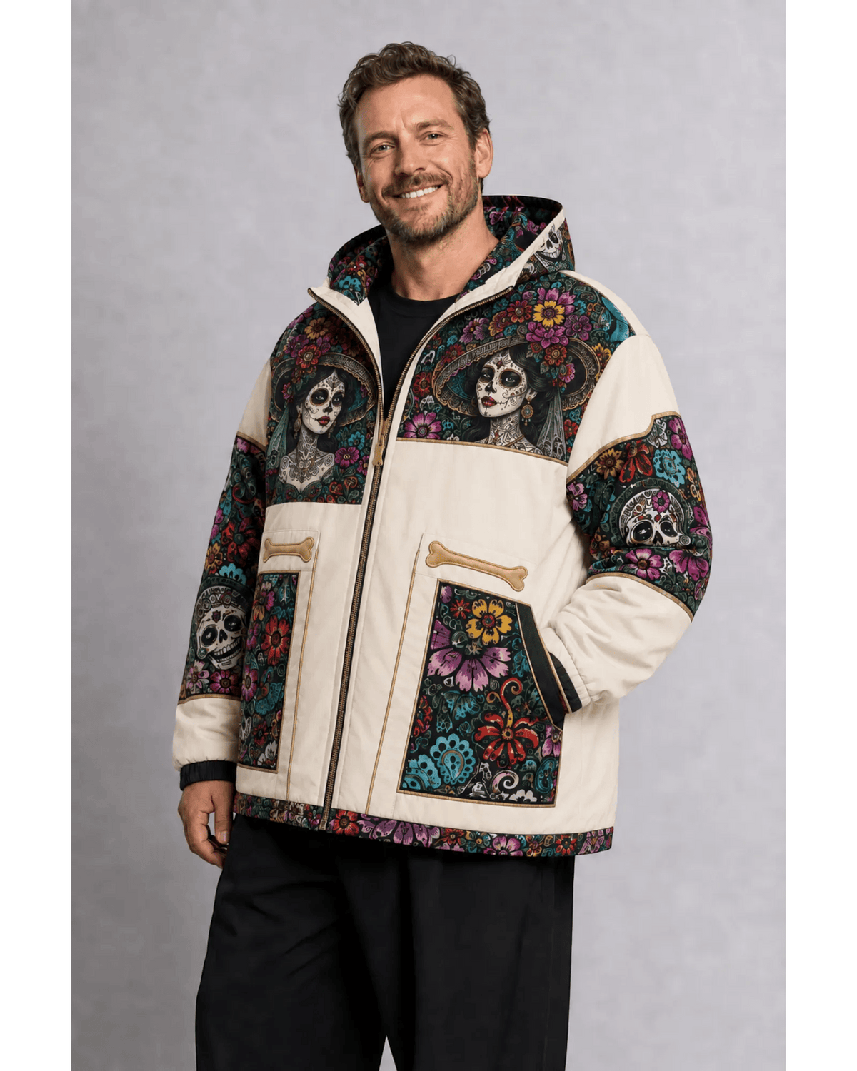 Retrooo.com Chaqueta Chamarra Retrooo Catrina de Flores · Edición Prototipo