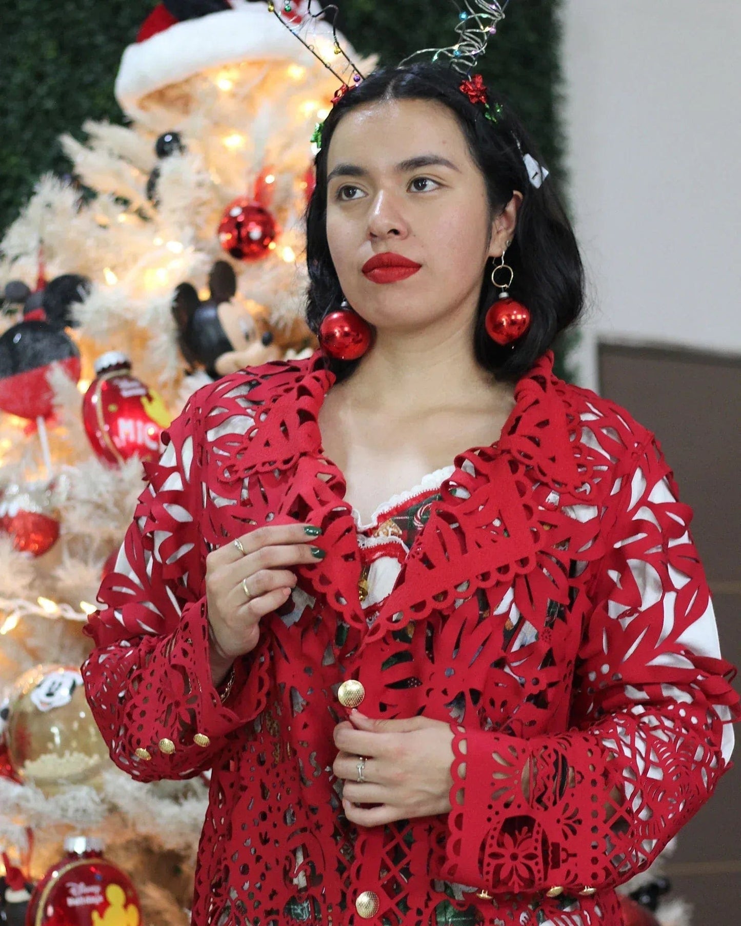 Retrooo.com Chaqueta Túnica Abrigo Mexclart Fin de Año Tropical Arte Textil Mexicano