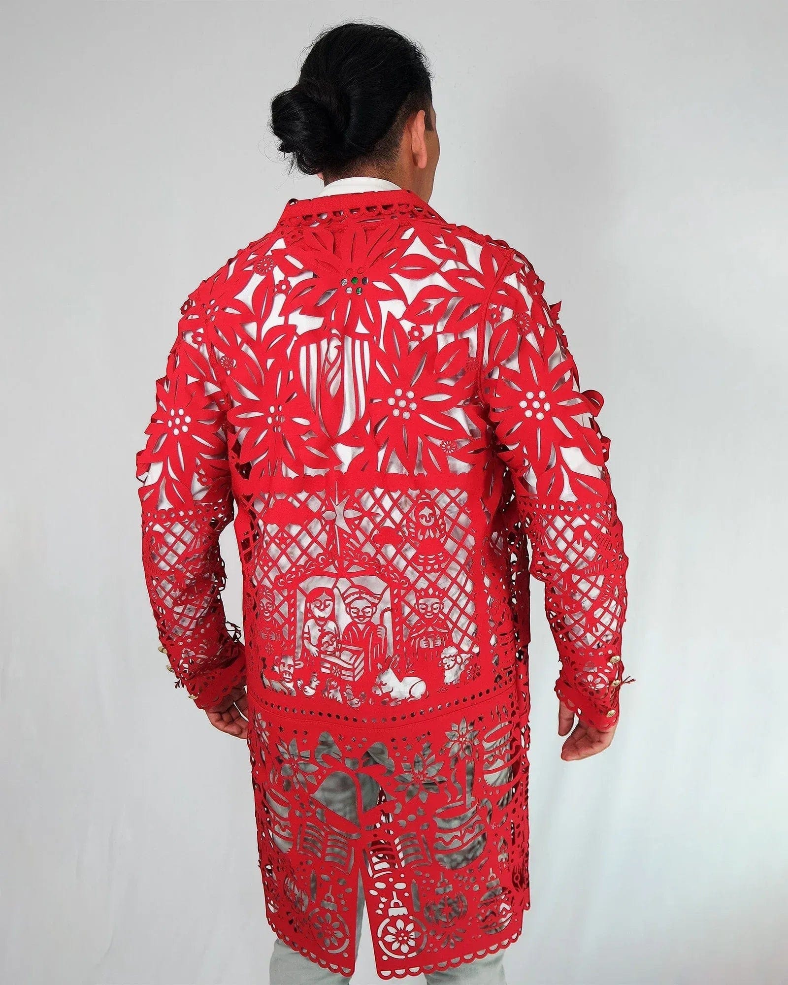 Retrooo.com Chaqueta Túnica Abrigo Mexclart Fin de Año Tropical Arte Textil Mexicano