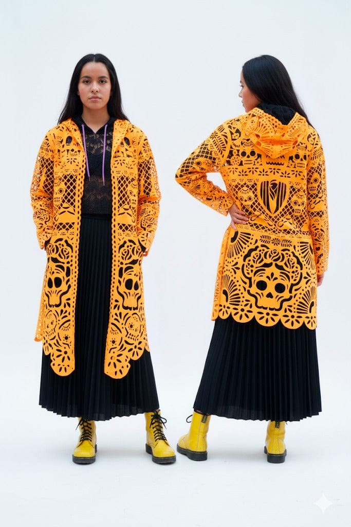 Retrooo.com Chaqueta Túnica abrigo Mexclart Ofrenda Viva Arte Textil Mexicano