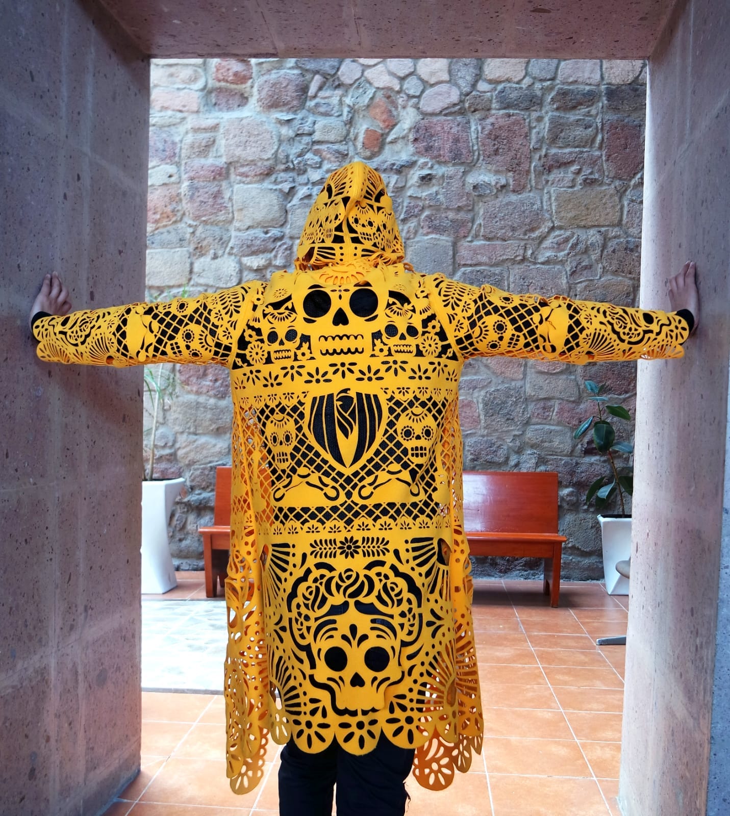 Retrooo.com Chaqueta Túnica abrigo Mexclart Ofrenda Viva Arte Textil Mexicano