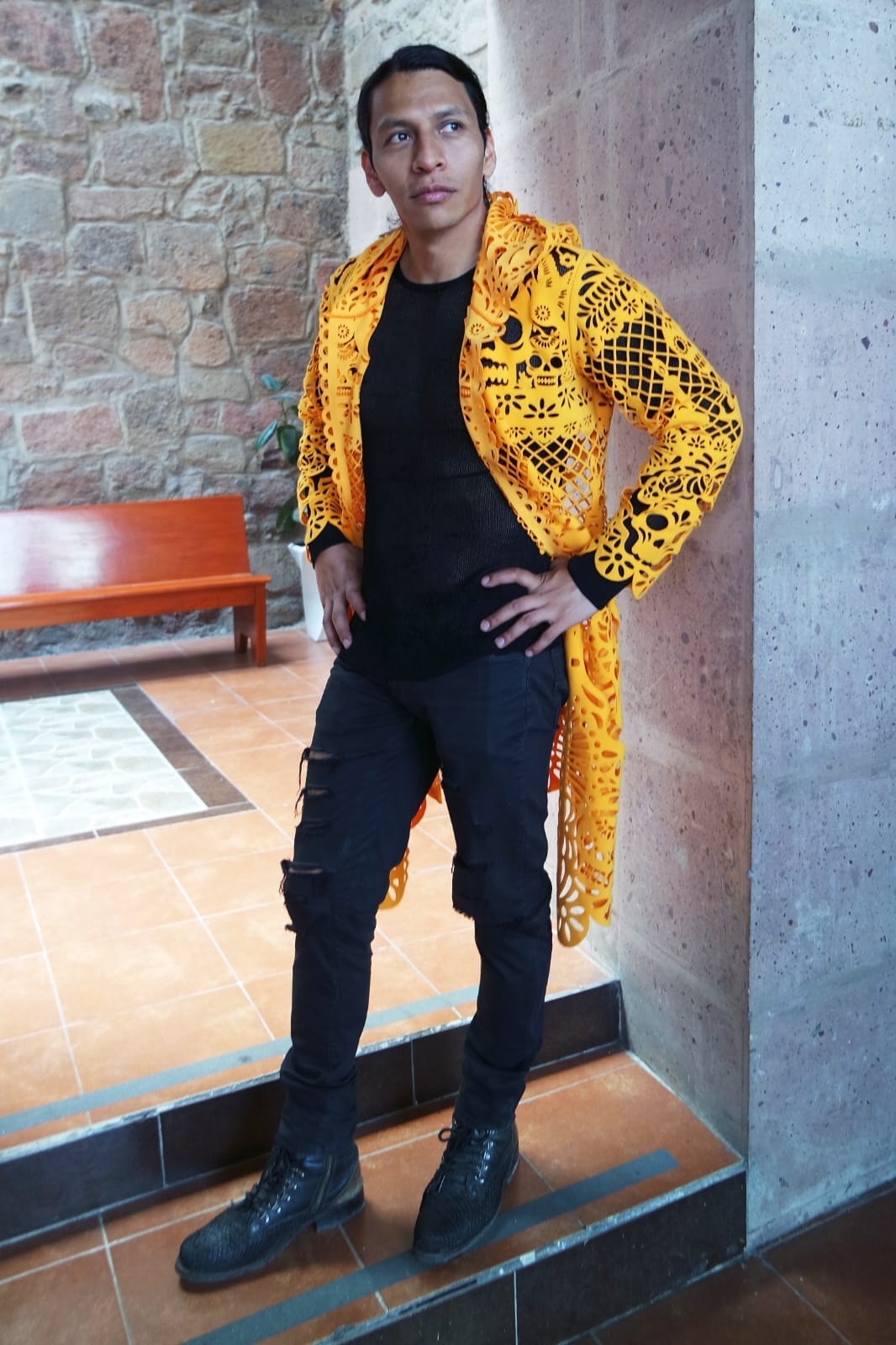 Retrooo.com Chaqueta Túnica abrigo Mexclart Ofrenda Viva Arte Textil Mexicano