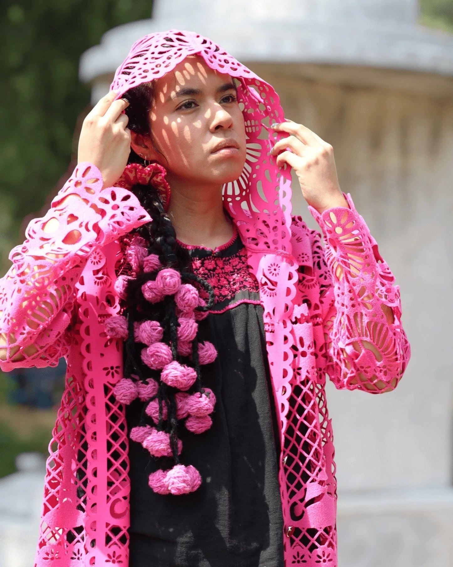 Retrooo.com Chaqueta Túnica abrigo Mexclart Ofrenda Viva Arte Textil Mexicano