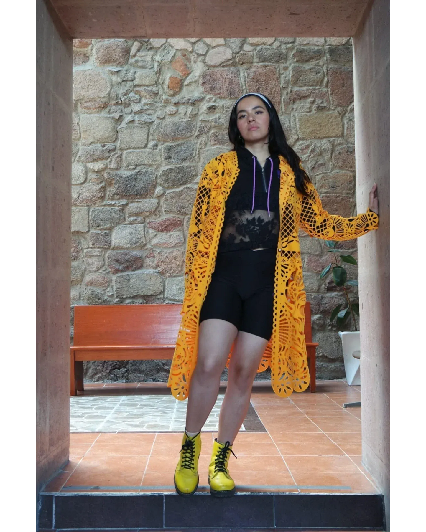 Retrooo.com Chaqueta Túnica abrigo Mexclart Ofrenda Viva Arte Textil Mexicano