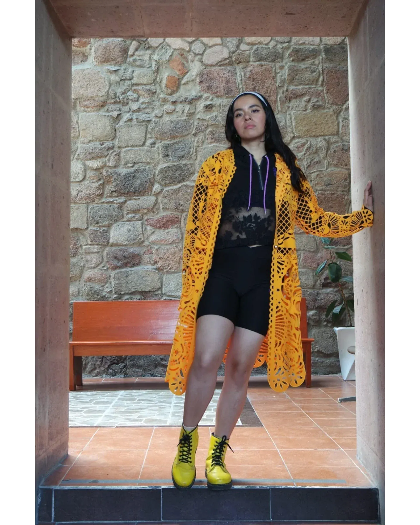 Retrooo.com Chaqueta Túnica abrigo Mexclart Ofrenda Viva Arte Textil Mexicano