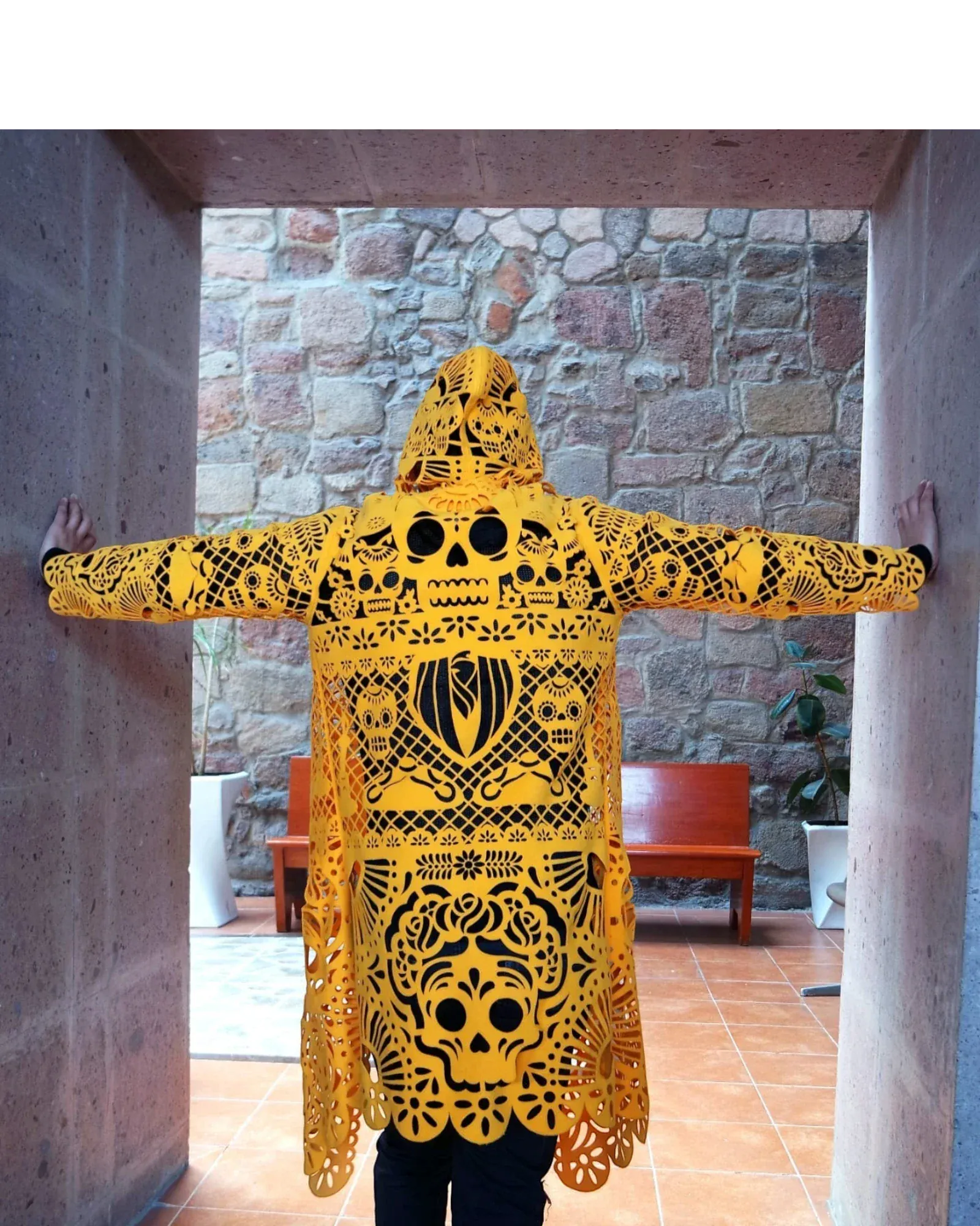 Retrooo.com Chaqueta Túnica abrigo Mexclart Ofrenda Viva Arte Textil Mexicano