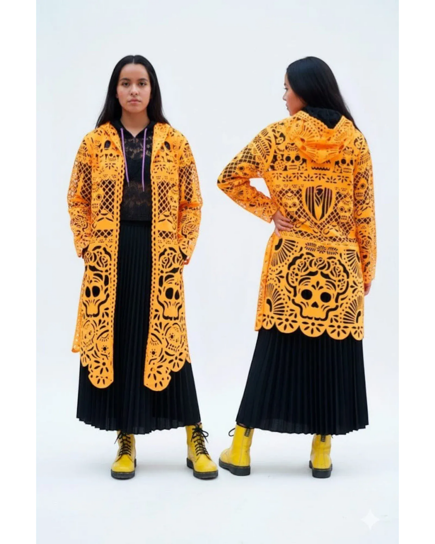 Retrooo.com Chaqueta Túnica abrigo Mexclart Ofrenda Viva Arte Textil Mexicano