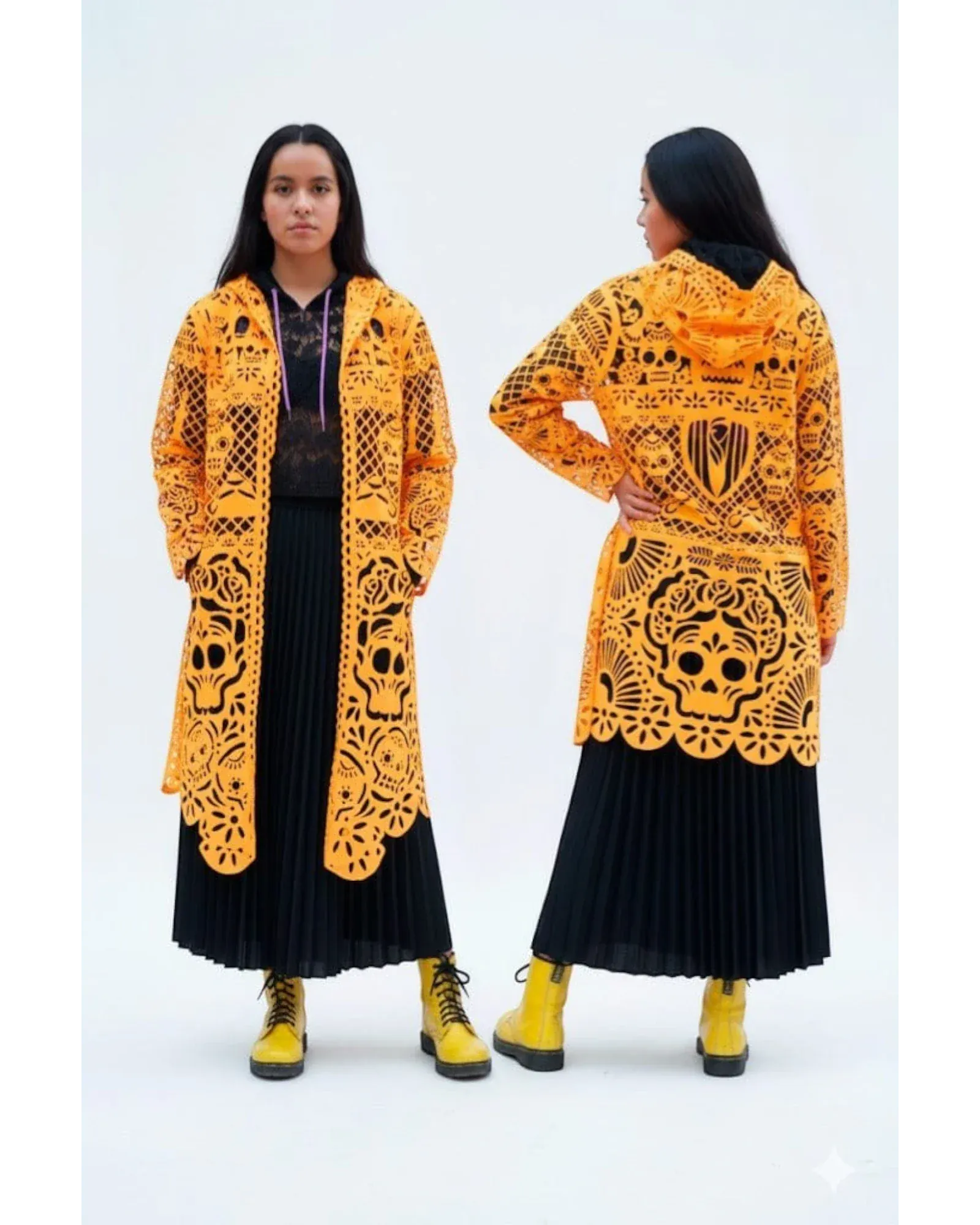 Retrooo.com Chaqueta Túnica abrigo Mexclart Ofrenda Viva Arte Textil Mexicano