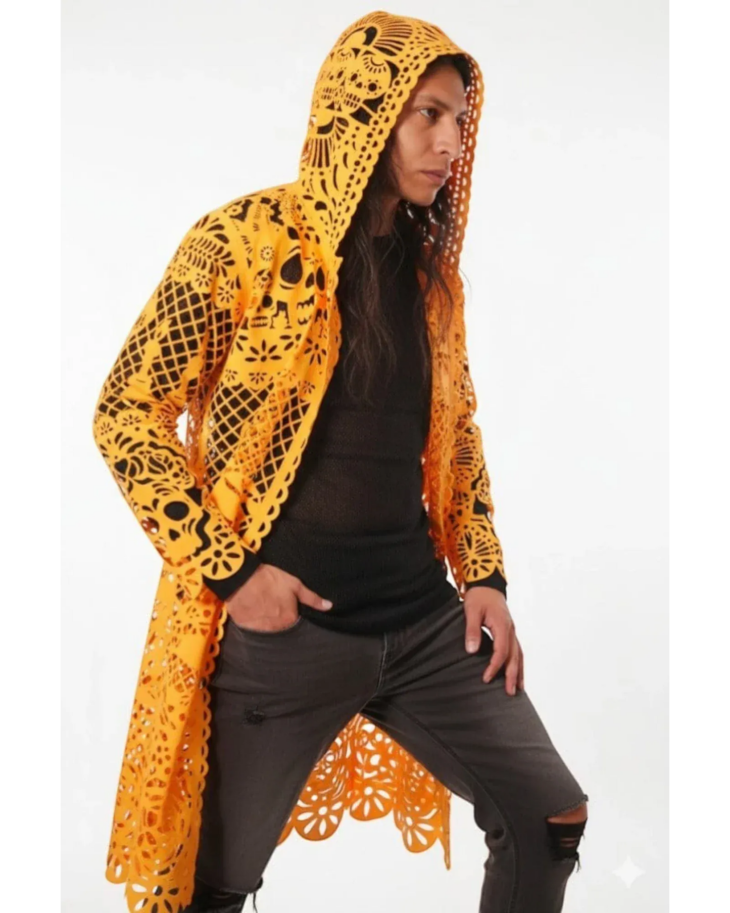 Retrooo.com Chaqueta Túnica abrigo Mexclart Ofrenda Viva Arte Textil Mexicano