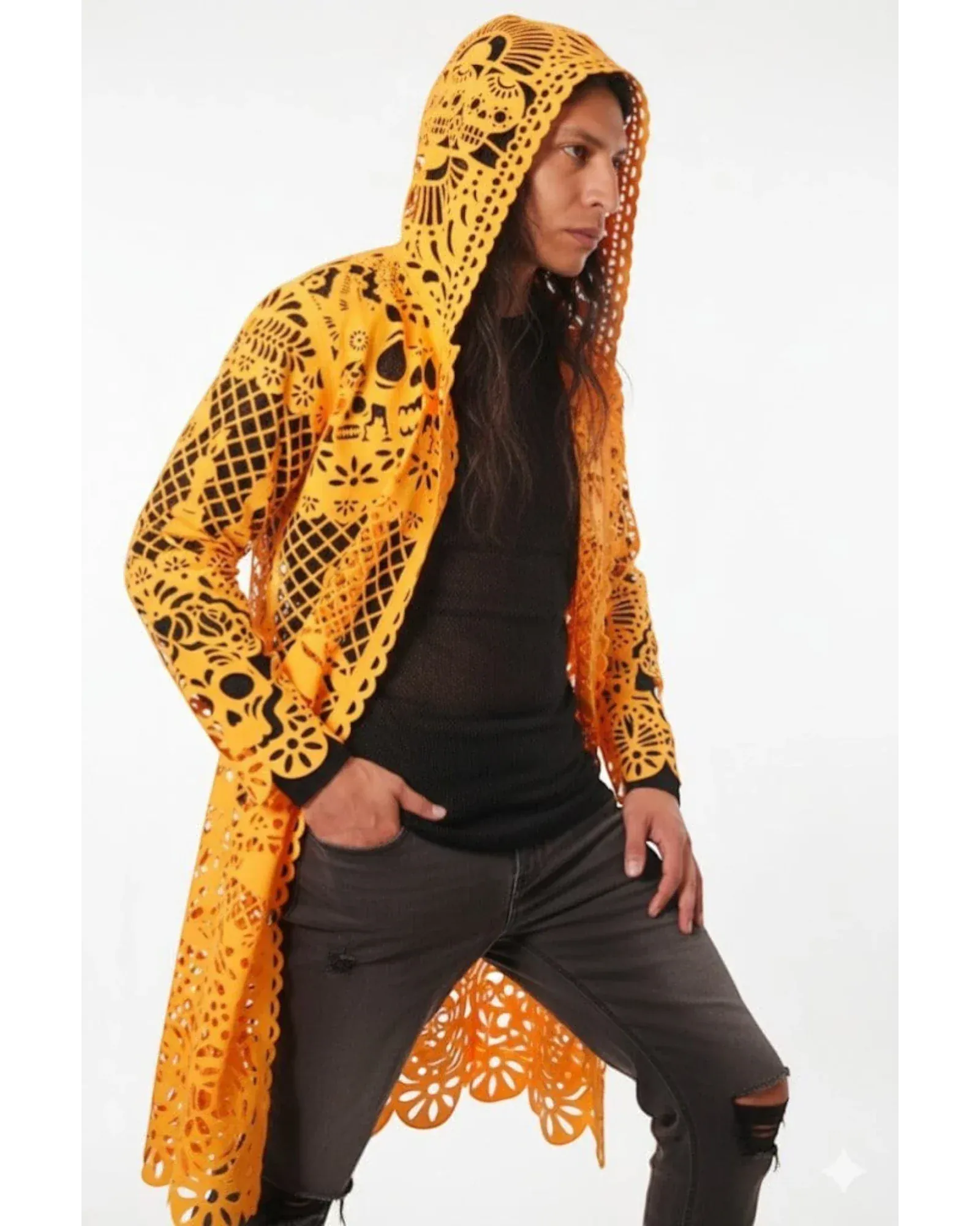 Retrooo.com Chaqueta Túnica abrigo Mexclart Ofrenda Viva Arte Textil Mexicano