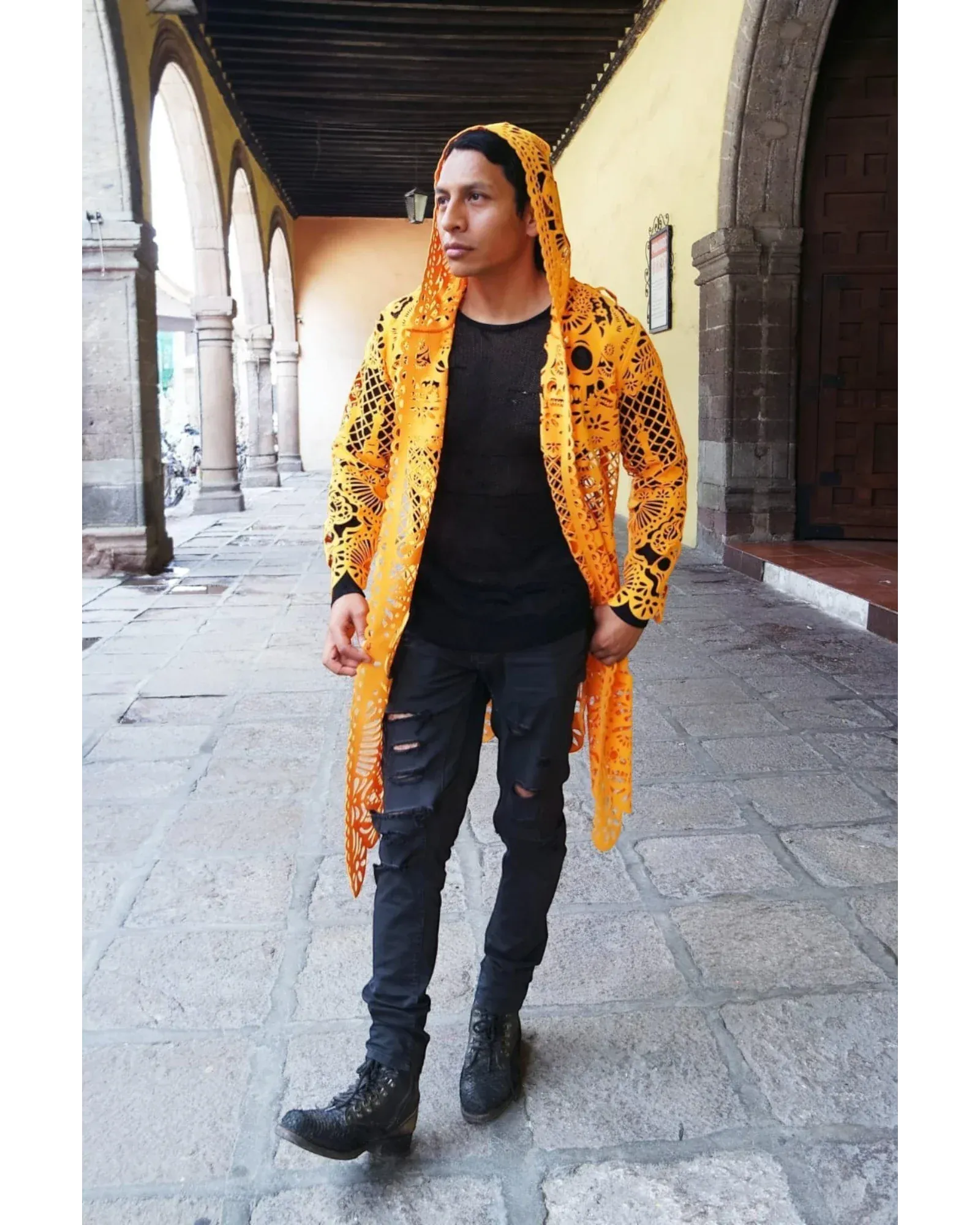 Retrooo.com Chaqueta Túnica abrigo Mexclart Ofrenda Viva Arte Textil Mexicano