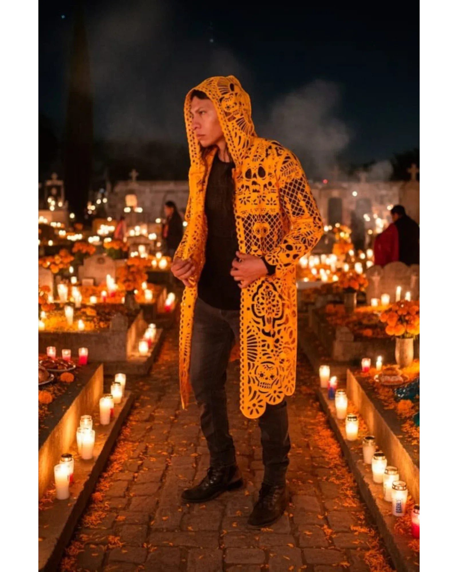 Retrooo.com Chaqueta Túnica abrigo Mexclart Ofrenda Viva Arte Textil Mexicano