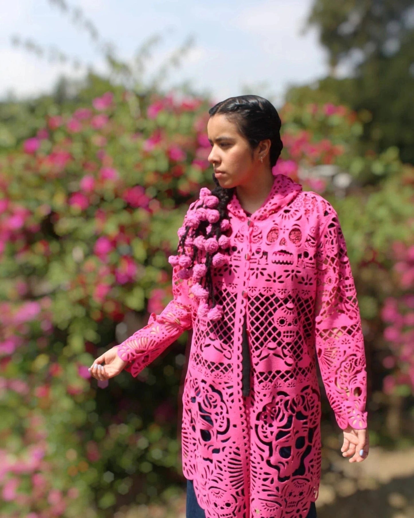 Retrooo.com Chaqueta Túnica abrigo Mexclart Ofrenda Viva Arte Textil Mexicano