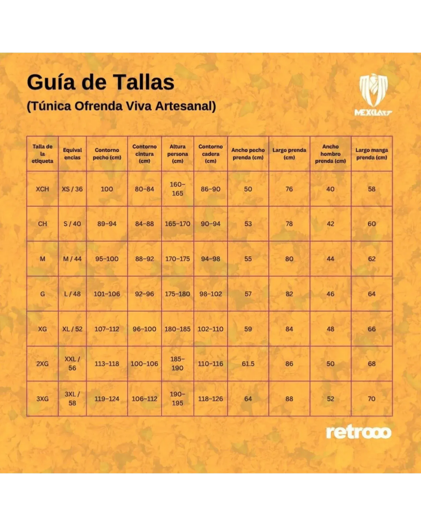 Retrooo.com Chaqueta Túnica abrigo Mexclart Ofrenda Viva Arte Textil Mexicano