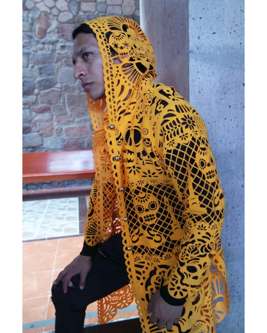 Retrooo.com Chaqueta Túnica abrigo Mexclart Ofrenda Viva Arte Textil Mexicano