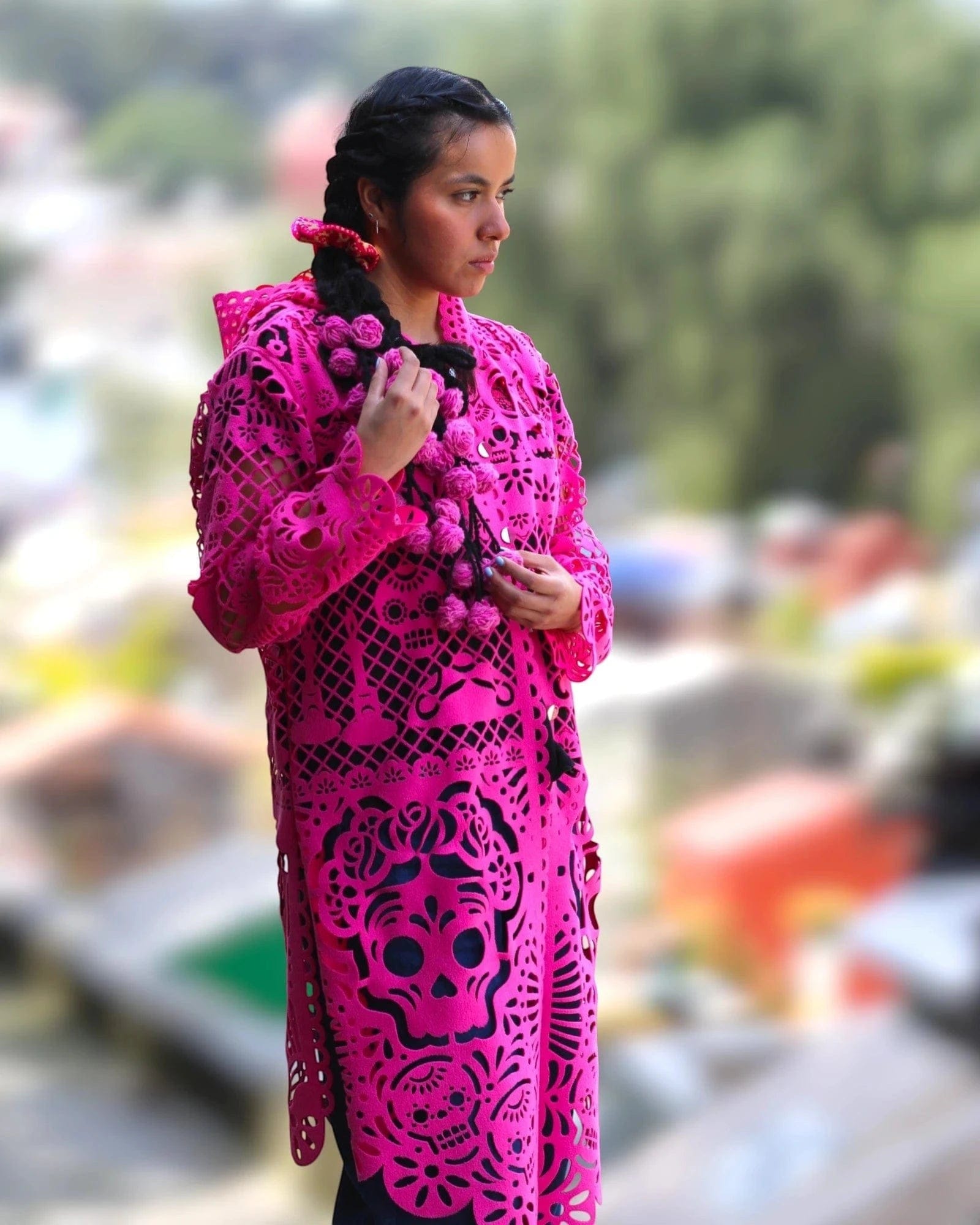 Retrooo.com Chaqueta Túnica abrigo Mexclart Ofrenda Viva Arte Textil Mexicano