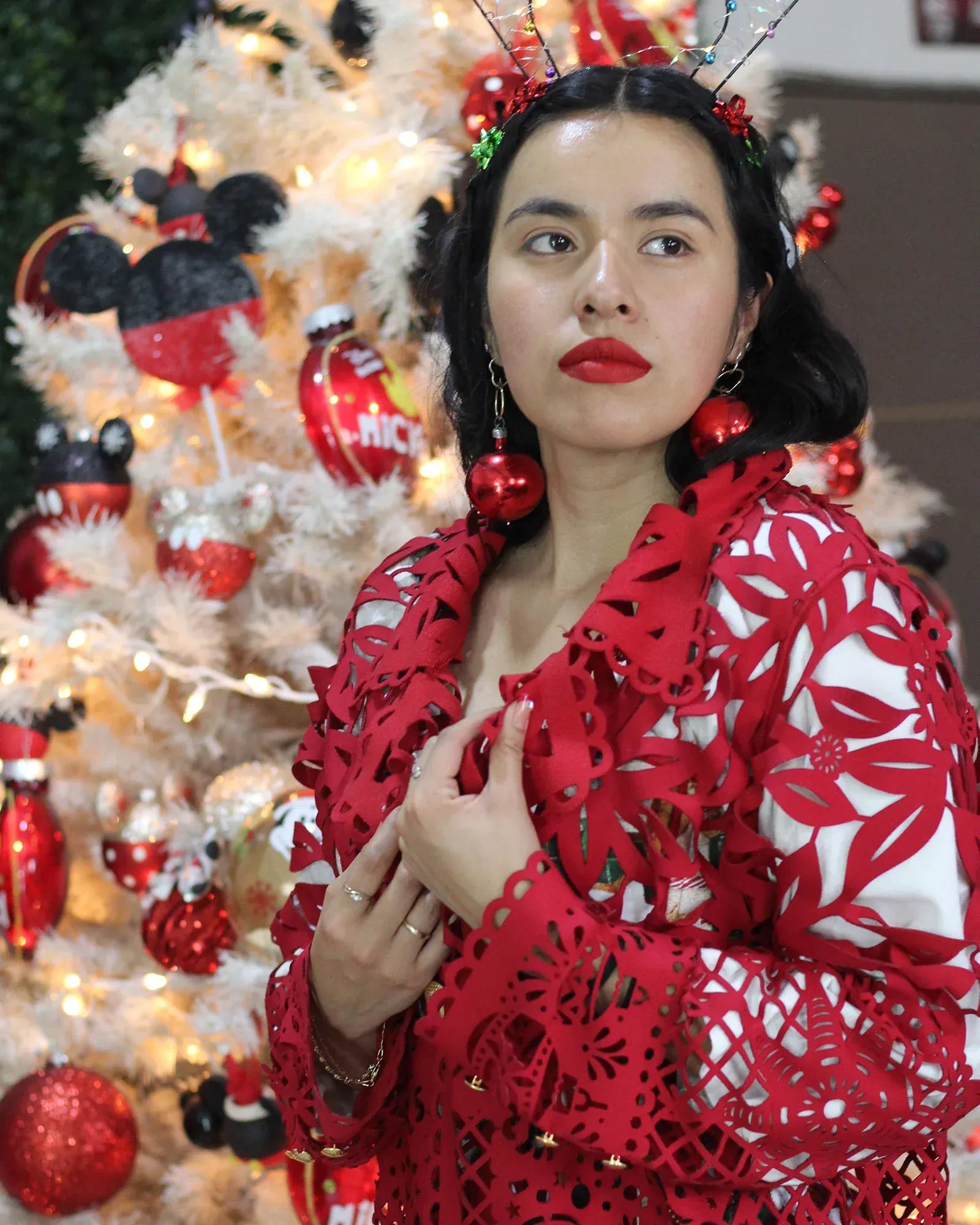 Retrooo.com Chaqueta Túnica Abrigo Mexclart Posada Tropical Arte Textil Mexicano