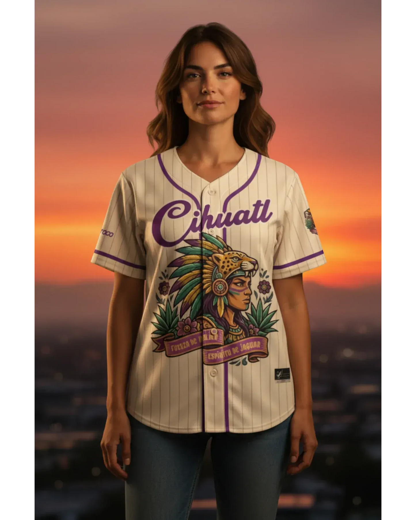 Retrooo.com Jersey béisbol Casaca Béisbol Cihuatl · Día de la Mujer · Florecer es Expandirse | Retrooo